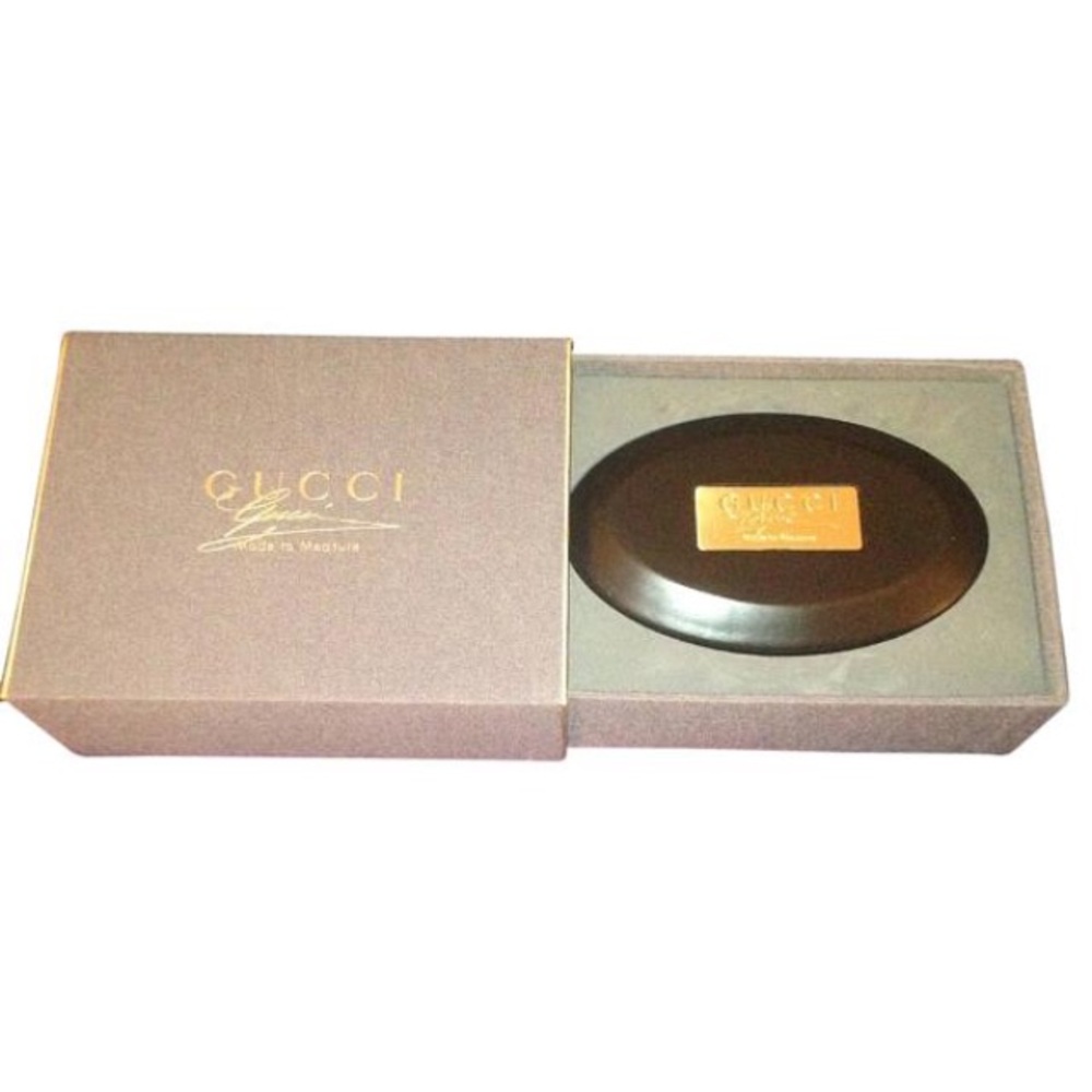 Gucci Brown Oval Leather Trinket Box